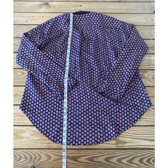 Elizabeth & James Patterned Button Up Silk Shirt Size XS Women’s Blue - Picture 6 of 9